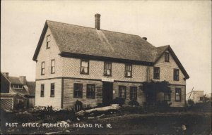 Monhegan Maine ME Post Office c1910 Real Photo Postcard