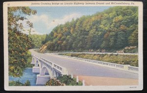 Vintage Postcard 1934 Juniata Bridge, Lincoln Highway Everett-McConnellsburg PA