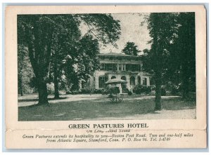 Stamford Connecticut CT Postcard Green Pastures Hotel Advertising c1940 Vintage