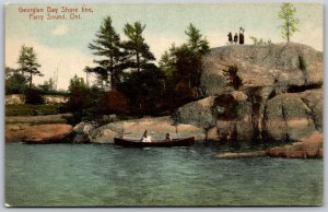 Postcard Parry Sound Ontario c1910s Georgian Bay Shore Line Canoe by Geo Moore