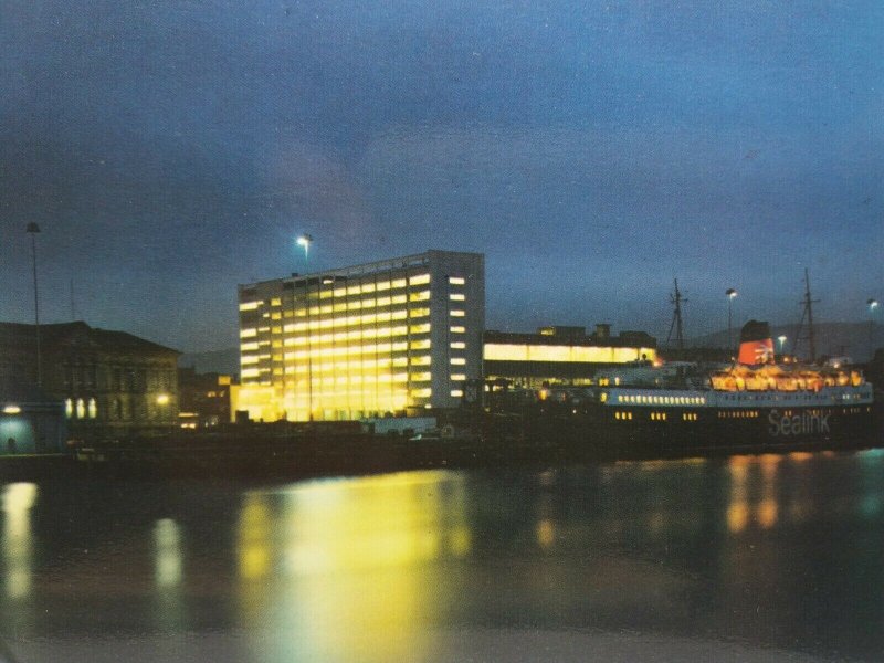 Belfast Head Post Office at Night Vintage Postcard