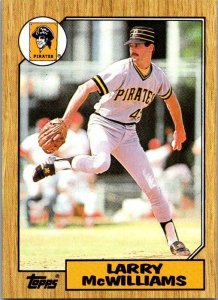 1987 Topps Baseball Card Larry McWilliams Pittsburgh Pirates sk3436