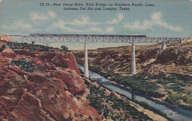 Tennessee New Pecos River High Bridge Between Del Rio and Langtry Curteich