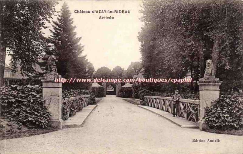 Chateau d & # 39Azay Rideau - Arrival - Old Postcard