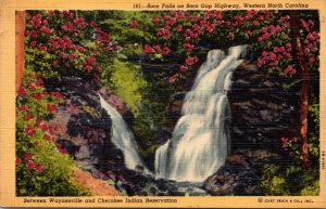 North Carolina Soco Falls On The Soco Gap Highway Curteich