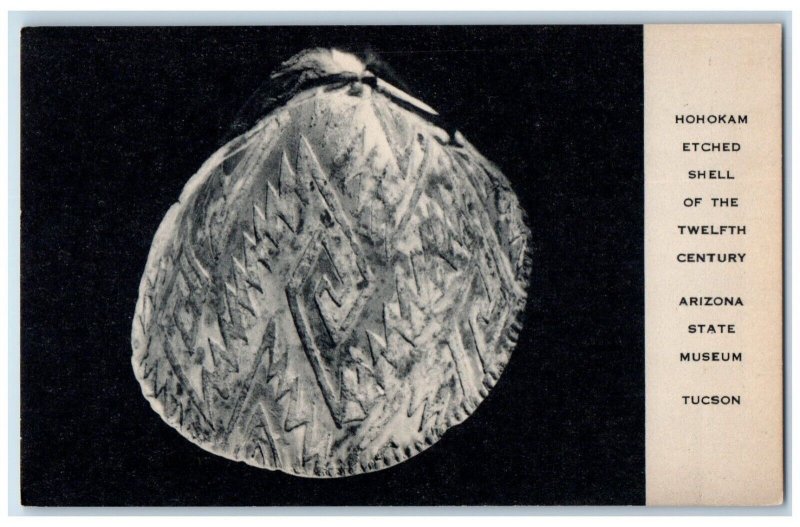 1952 Hohokam Etched Shell Covered Wax Arizona State Museum Tucson Postcard