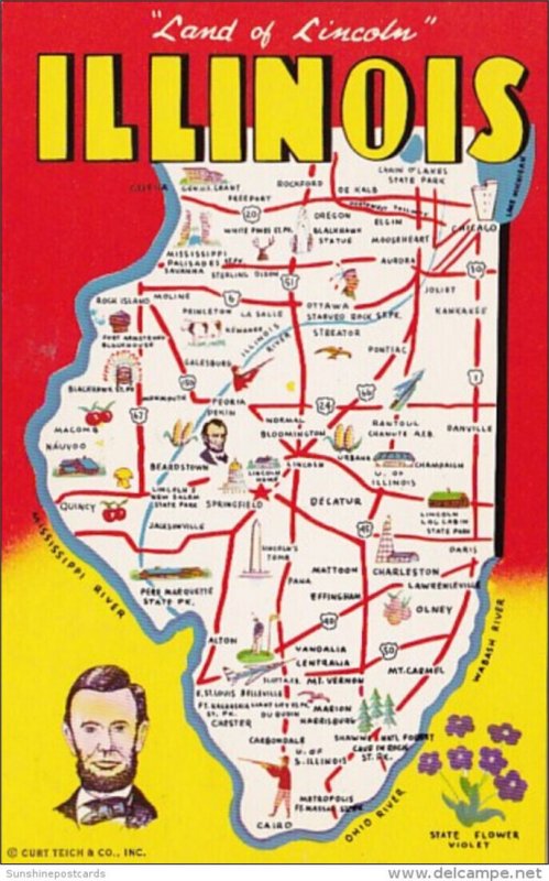Map Of Illinois The Land Of Lincoln