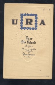 URA REMEMBRANCE CARD TO COLUMBIA MISSOURI VINTAGE POSTCARD