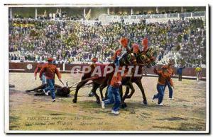 Old Postcard Corrida de Toros del Arrastre torus (bull bullfight)