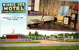 Linen Postcard Winnie Vee Motel in Yulee, Florida~138504