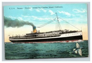 Vintage 1920's Postcard Steamer Avalon Sailing to Catalina Island California