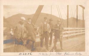 Potomac Bridge Hunters with Guns and Dogs Real Photo Antique Postcard J73806