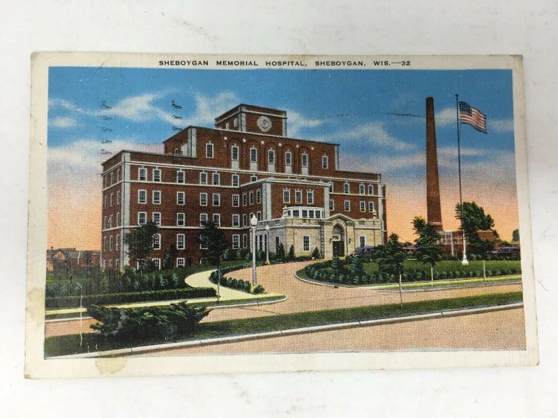 Sheboygan memorial Hospital Postcard Wisconsin c. 1947