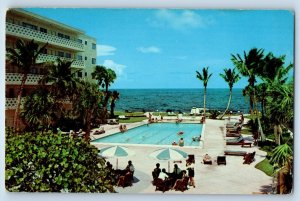 1960 Fort Lauderdale Florida Postcard Galt Ocean Mile Hotel Resort Swimming Pool