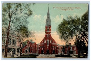 1910 St Francis Roman Catholic Church Torrington Connecticut CT Antique Postcard