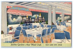 Salt Lake Utah UT Postcard The Hotel Utah Starlite Gardens Interior Scene c1940s