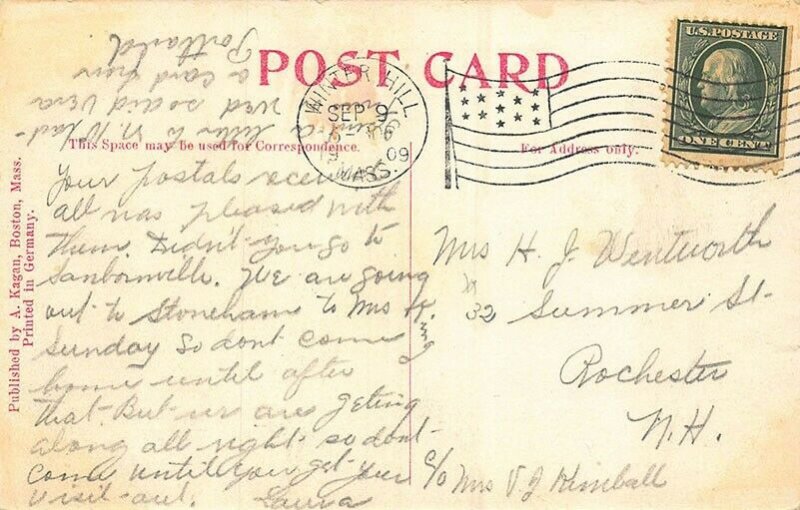 Somerville MA Corner Pearl & Walnut Bean & Morrison Drug Store Postcard