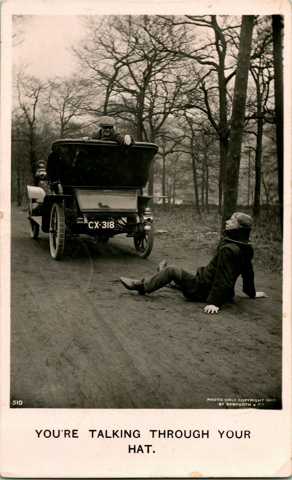 vtg-rppc-1907-bamforth-comic-postcard-w-car-talking-through-your-hat