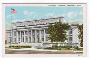 Court House Cedar Rapids Iowa linen postcard