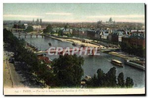 Postcard Old Paris View of the Seine taking the Pavillon de Flore