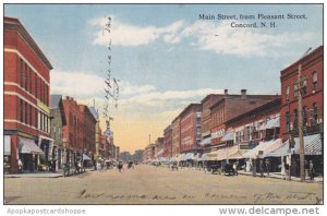 New Hampshire Concord Main Street From Pleasant Street 1920