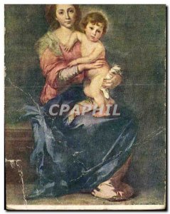 Old Postcard Bart Murillo Madonna col Figlio