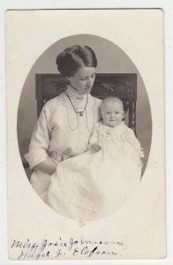 P2754 1912 azoa RPPC  woman and child 7 months old hazel