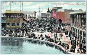 VENICE, California  CA   STREET SCENE  Festive Crowd  ca 1910s  Postcard