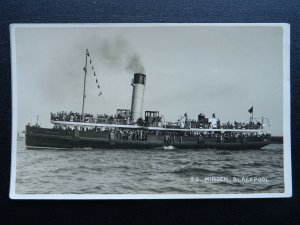 Lancashire BLACKPOOL FERRY S.S. MINDEN - Old RP Postcard