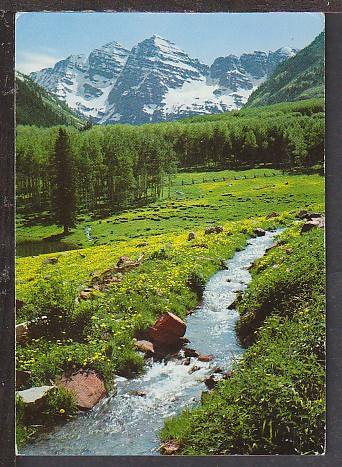 Maroon Belts Near Aspen CO Postcard BIN