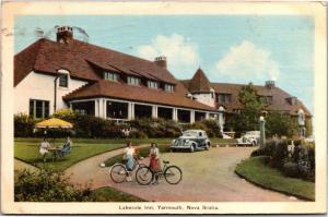 Lakeside Inn, Girls with Bicycles, Yarmouth Nova Scotia Vintage Postcard J17