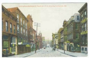 Cumberland MD Vintage Store Fronts Street View Postcard