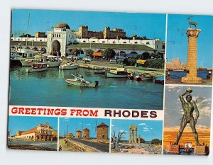 Postcard Greetings From Rhodes, Greece