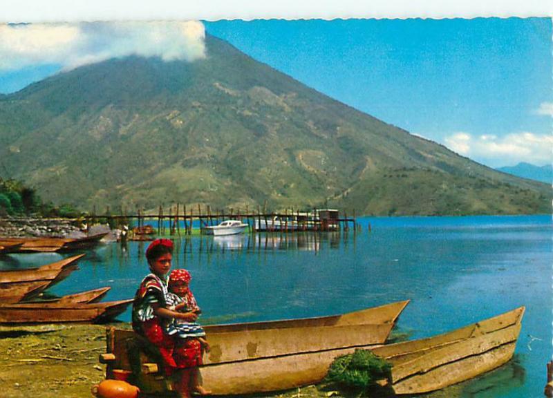 Vintage Postcard Vintage San Pedro Volcano Bay of Santiago Atitlan  # 1381