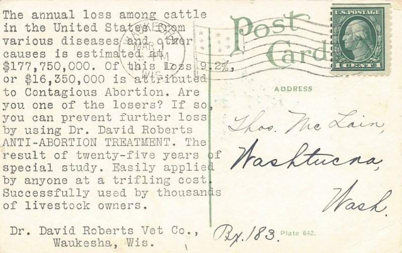 LPS52 WAUKESHA Wisconsin Model Dairy Barn Postcard