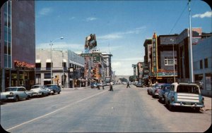 Casper Wyoming WY Classic 1950s Cars Street Scene Vintage Postcard