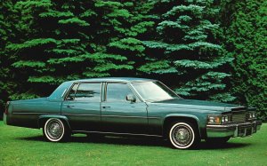 Cadillac DeVille 1979 Sedan Steel Blue Car Automobile Vintage Postcard