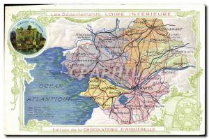 Postcard Old MAPS Chocolaterie d & # 39Aiguebelle Inferieure Loire Clisson