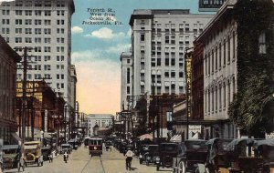 FORSYTH STREET WEST FROM OCEAN JACKSONVILLE FLORIDA POSTCARD (c. 1910)