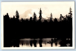 Everette Washington WA PPC Photo Postcard Mt. Rainier At Twilight Ellis 1944