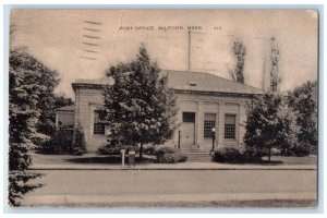 1947 Post Office Building Milford Massachusetts MA Posted Vintage Postcard
