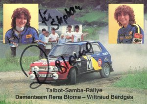 Rena Blome Female Touring Rally Racing Cars Hand Signed Photo