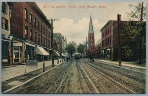 NEW BRITAIN CT ARCH STREET ANTIQUE POSTCARD