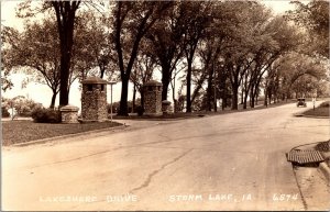 Real Photo Postcard Lakeshore Drive in Storm Lake, Iowa~138102