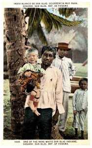 Panama Man, Family, Rare White San Las Indian