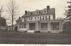 Vintage Postcard 1909 Residence Of HM Riddle House Historical Landmark Home