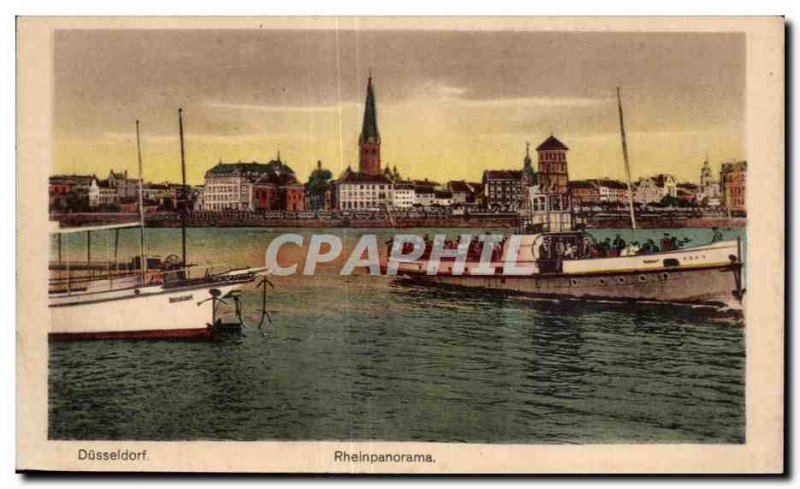 Old Postcard Dusseldorf Rheinpanorama