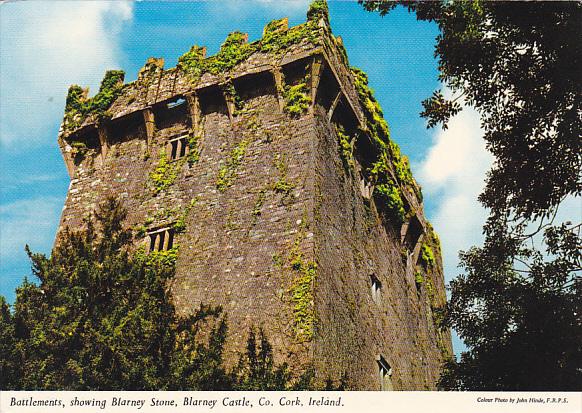 Ireland Cork Battlements Showing Blarney Stone Blarney Castle