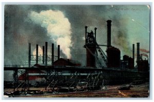 1912 Steel Works Factory Buildings Pueblo Colorado CO Vintage Antique Postcard