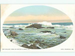 Unused Pre-1907 ROCKS AND SURF AT SHORELINE Scarboro Maine ME Q1453